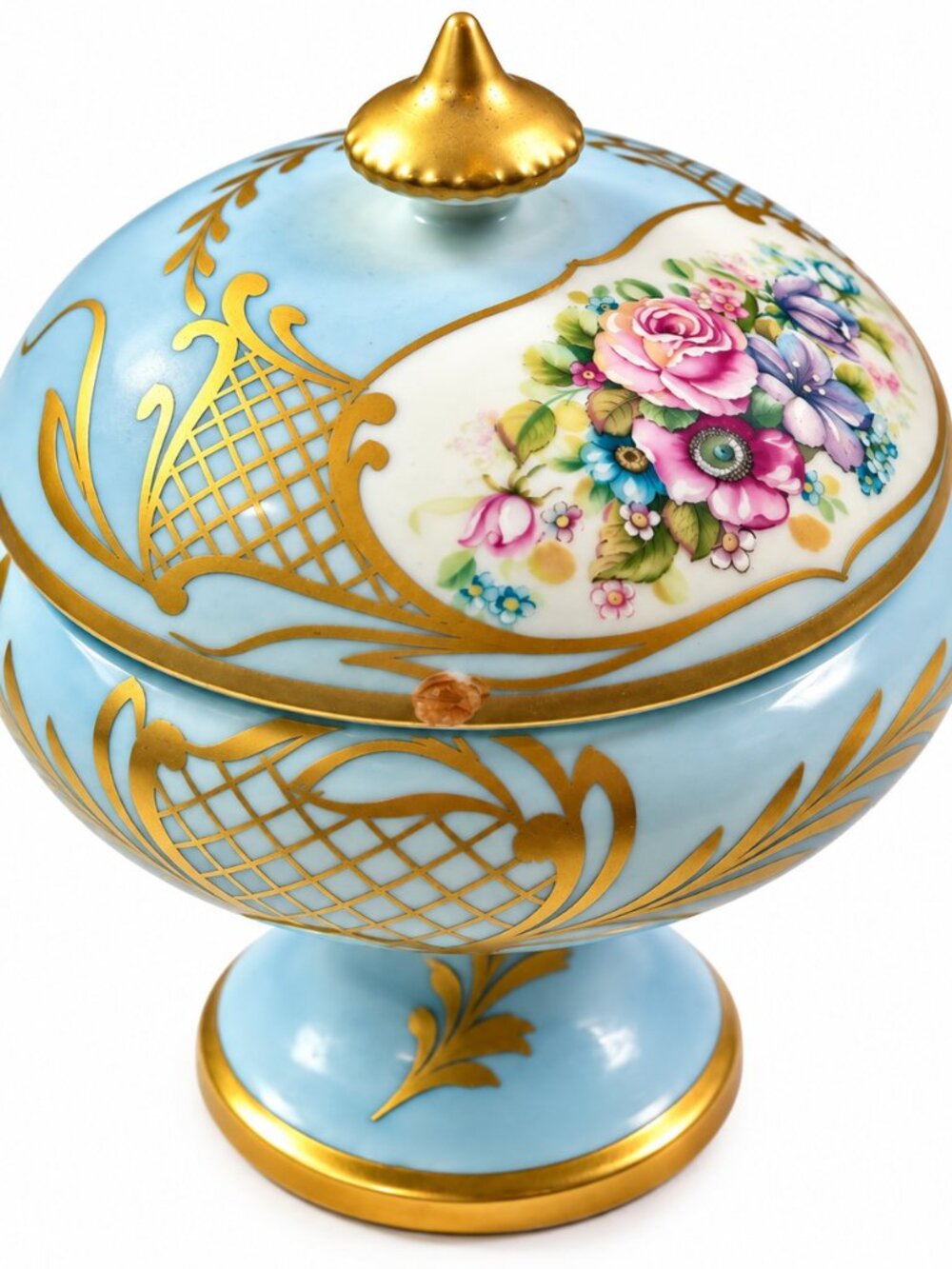 BD-66--Bernardaud B & Co Limoges France Antique Porcelain Candlestick